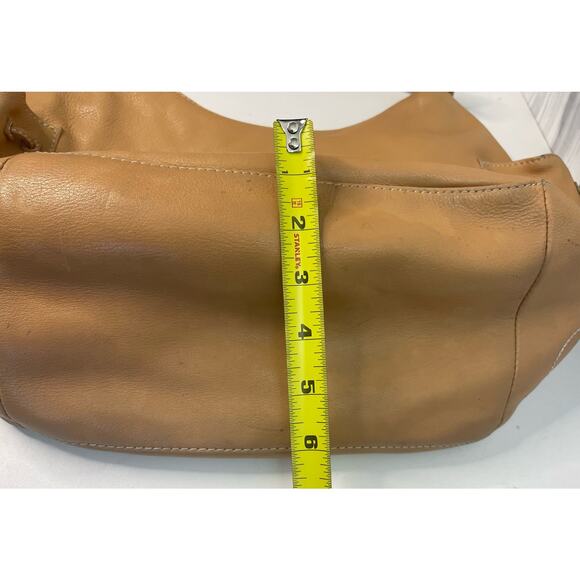 Cole Haan Tan Shoulder Bag Side Pockets Embroidered - Picture 8 of 10